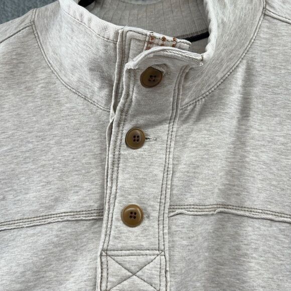Jeremiah Taylor Quarter Button Pullover Beige Mock-Neck Sweater XL - Picture 6 of 14
